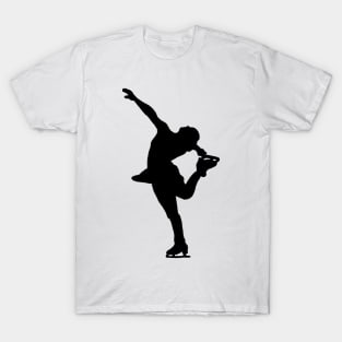 Figure Skating Hair Cutter Spin Outline T-Shirt